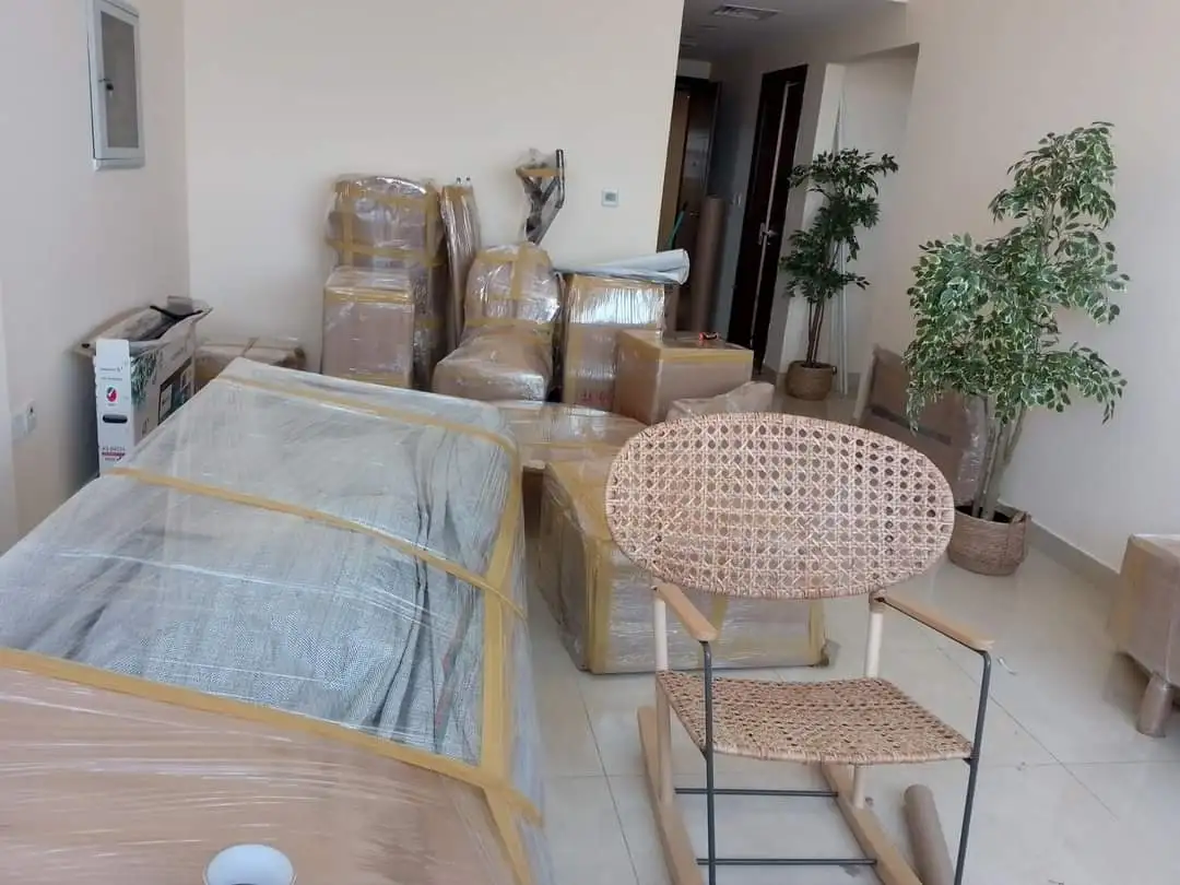 Moving van transporting belongings across UAE
